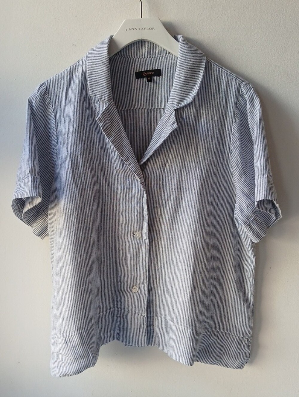 Quince 100% Linen Short Sleeve Shirt Women's Medium